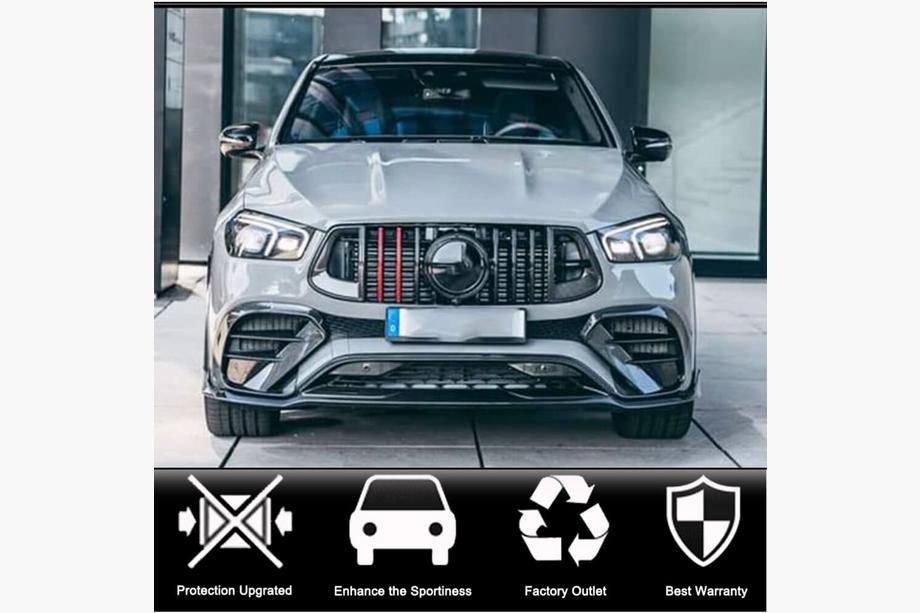 Mercedes GLE coupe C167 2019- гг. Вставки в передний бампер (для GLE 350/GLE450/GLE63 2019-2023, Карбон) Фото 2