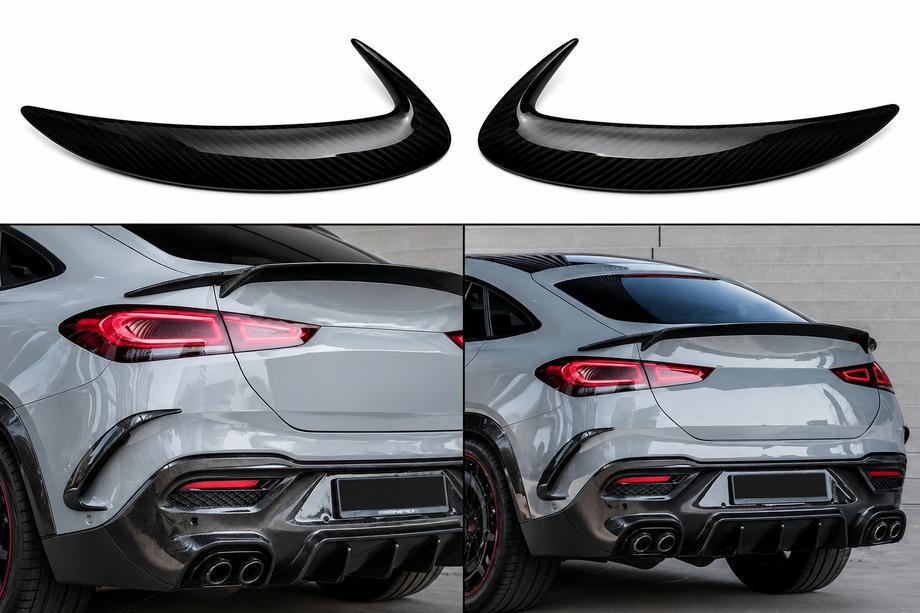 Mercedes GLE coupe C167 2019- гг. Накладка на задний бампер карбон для GLE 350/GLE450/GLE63 2019-2023 Фото 1