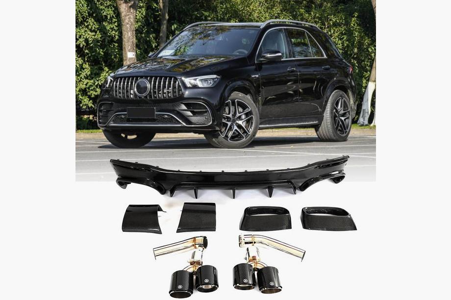 Mercedes GLE W167 2018- гг. Задний диффузор с насадками выхлопа GLE63 Carbon (2018-2026) Image