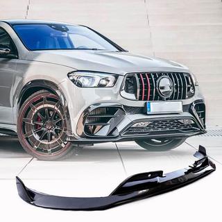 Накладка на передний бампер Lip (для GLE53/AMG-Line 2019-2023, Карбон) фото 1