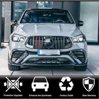 Накладка на передний бампер Lip (для GLE53/AMG-Line 2019-2023, Карбон) фото 2