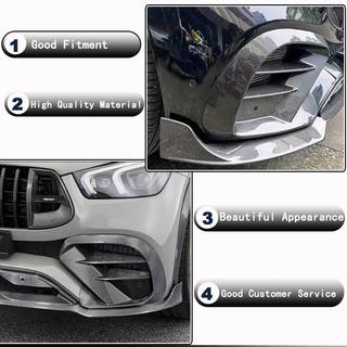 Накладка на передний бампер Lip (для GLE53/AMG-Line 2019-2023, Карбон) фото 3
