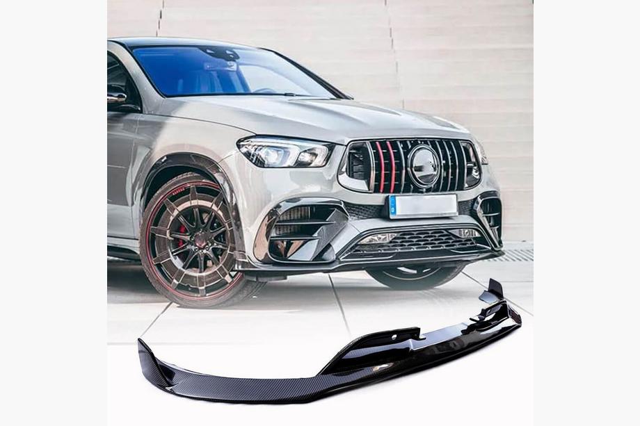Mercedes GLE W167 2018- гг. Накладка на передний бампер Lip (для GLE53/AMG-Line 2019-2023, Карбон) Image