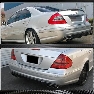 Диффузор заднего бампера для E55 AMG 2003-2006, Карбон фото 4