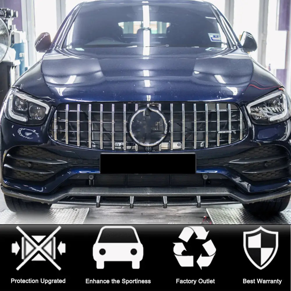 Передний бампер Лип для AMG-Line 2020+, Карбон фото 2
