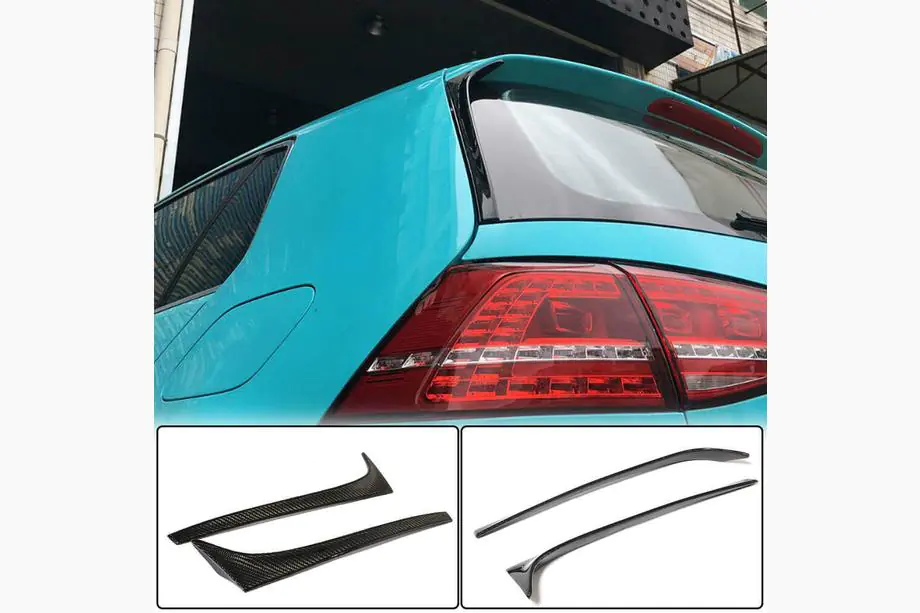 Volkswagen Golf 7/E-Golf 2012-2020 гг. Карбоновые накладки на стойки заднего стекла (для Base) Фото 1