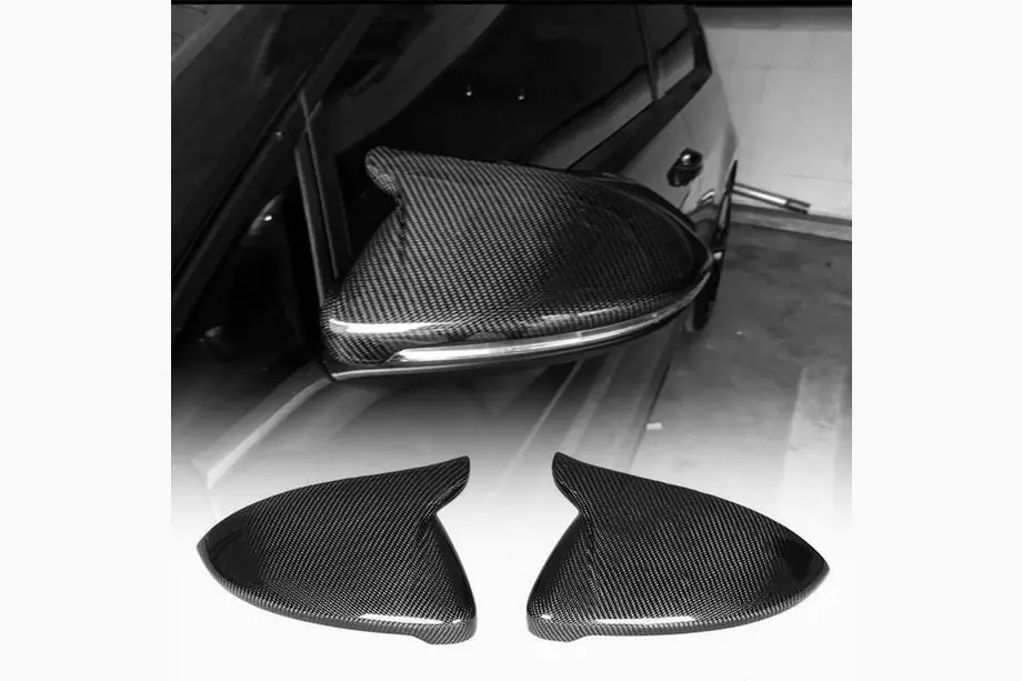 Volkswagen Golf 7/E-Golf 2012-2020 гг. Накладки на Зеркала V1 (Карбон) Image