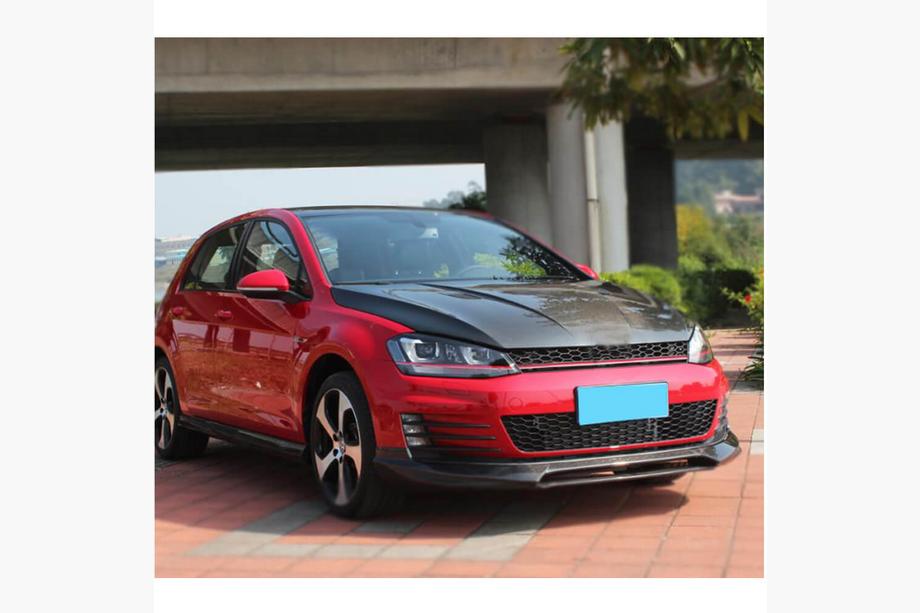 Volkswagen Golf 7/E-Golf 2012-2020 гг. Передний лип-спойлер V1 на бампер (для GTI HB 2012-2017, Карбон) Фото 3