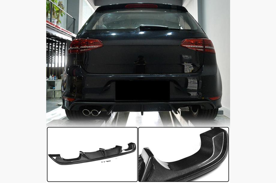 Volkswagen Golf 7/E-Golf 2012-2020 гг. Диффузор заднего бампера (для R/R-Line HB 2012-2017, Карбон) Image