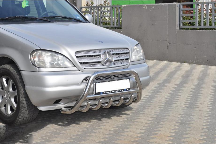 Mercedes ML W163 1997-2005 гг. Защита переднего бампера (нерж. сталь) Фото 4