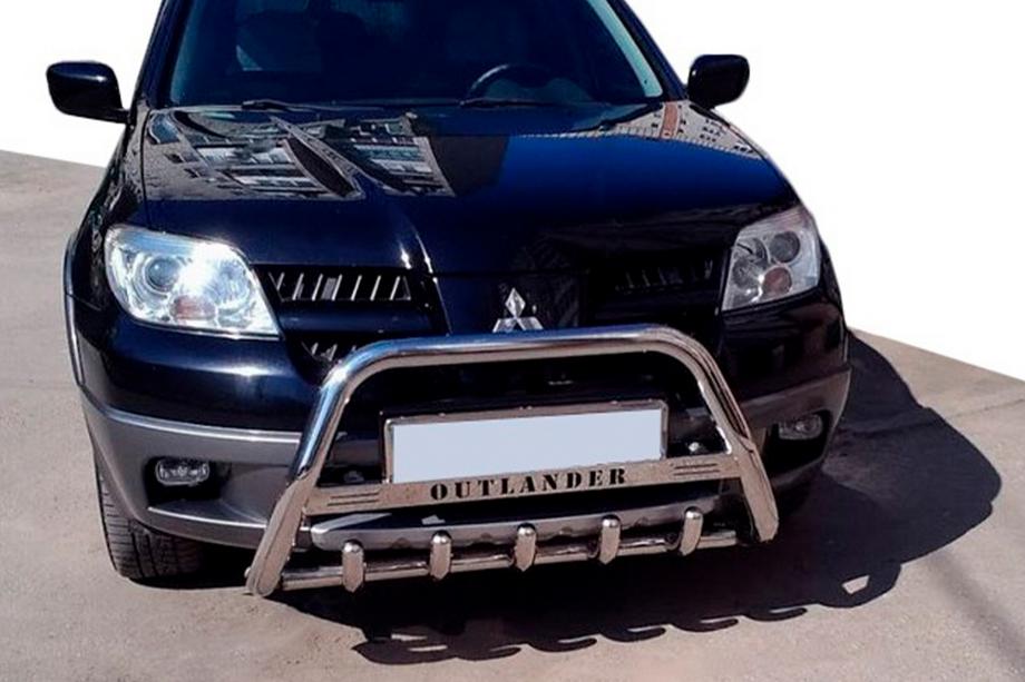 Mitsubishi Outlander 2001-2006 гг. Кенгурятник WT004 (нержавейка) Image