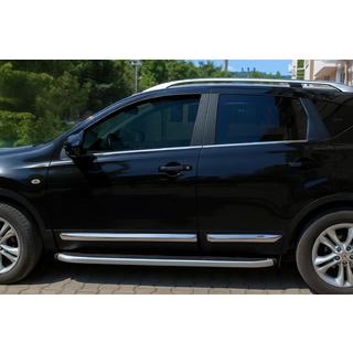 Дверные молдинги OmsaLine (4 шт, нержавейка) Nissan Qashqai 2010-2014 гг. фото 1