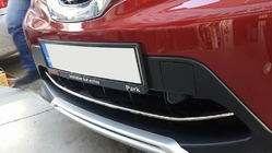 Nissan Qashqai 2014-2021 гг. Накладка на передний бампер нержавейка (2014-2017) Carmos - Турецкая Нержавеющая Сталь фото 3