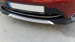 Nissan Qashqai 2014-2021 гг. Накладка на передний бампер нержавейка (2014-2017) Carmos - Турецкая Нержавеющая Сталь фото 4