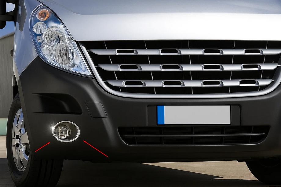 Nissan NV400 2010-2024 гг. Накладки на противотуманные фары (2 шт., нержавейка) Image