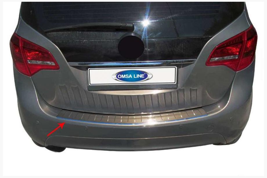 Opel Meriva 2010-2017 гг. Накладка на задний бампер OmsaLine (нержавейка) Image
