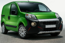 Peugeot Bipper 2008-2017 гг. Накладки на противотуманные фары верхняя модель (2 шт, нержавейка) фото 1