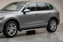 Porsche Cayenne 2003–2010 гг. Боковые пороги Fullmond (2 шт., алюминий) фото 1