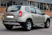 Dacia Duster 2008-2018 гг. Задняя дуга прямая (нержавейка) фото 4