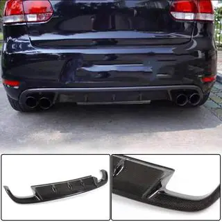 Диффузор заднего бампера V1 для GTI HB 2010-2013 Карбон фото 1