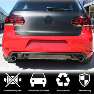 Диффузор заднего бампера V2 для GTI HB 2010-2013, Карбон фото 2