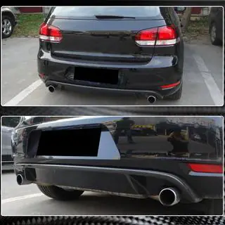 Диффузор заднего бампера V2 для GTI HB 2010-2013, Карбон фото 3