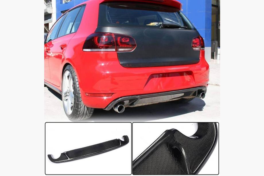 Volkswagen Golf 6 2008-2014 гг. Диффузор заднего бампера V2 для GTI HB 2010-2013, Карбон Фото 1