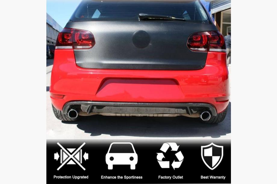 Volkswagen Golf 6 2008-2014 гг. Диффузор заднего бампера V2 для GTI HB 2010-2013, Карбон Фото 2