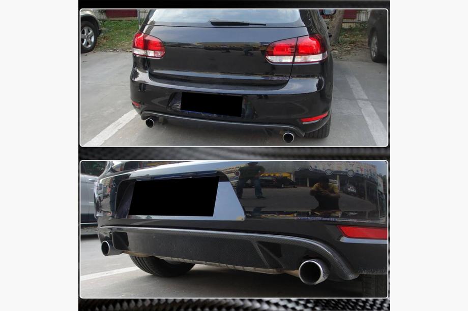 Volkswagen Golf 6 2008-2014 гг. Диффузор заднего бампера V2 для GTI HB 2010-2013, Карбон Фото 3