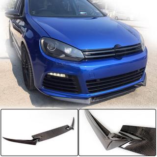 Накладка на передний бампер Lip V3 (для R HB 2010-2013, Карбон) Volkswagen Golf 6 2008-2014 гг. фото 1