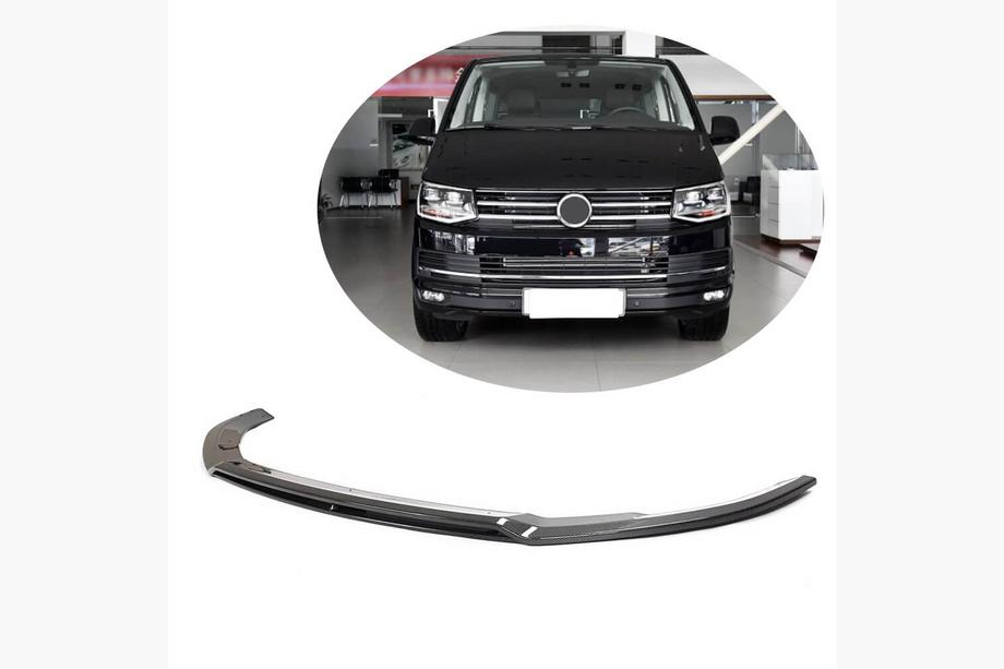 Volkswagen T6 2015-2024 гг. Накладка на передний бампер Lip (для 2015-2019, Карбон) Image