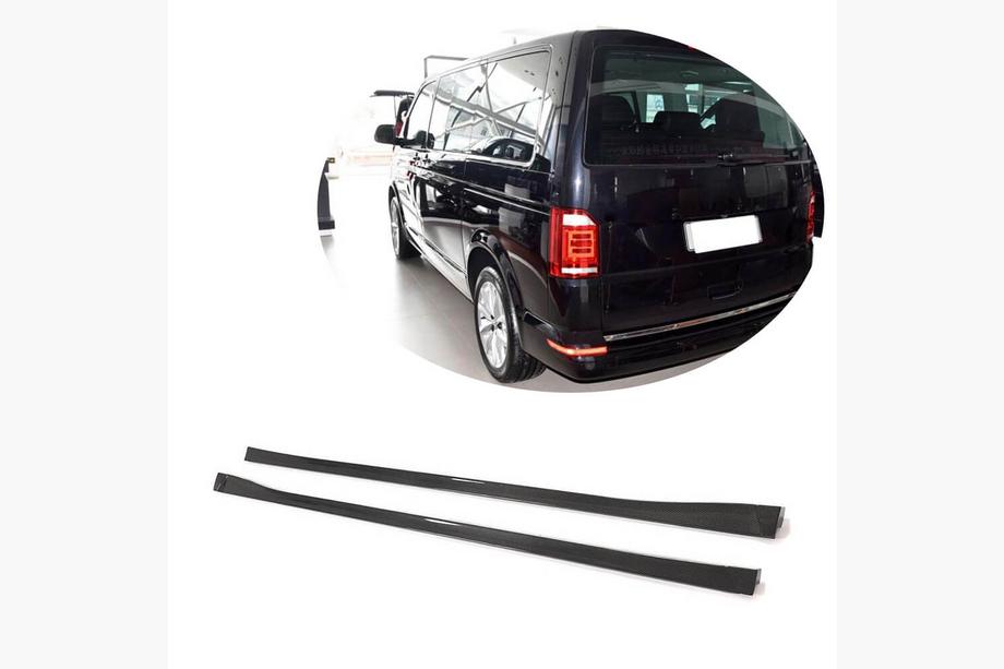 Volkswagen T6 2015-2024 гг. Боковые пороги (для короткой базы, Карбон) Фото 1