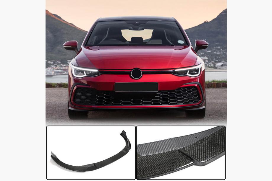 Volkswagen Golf 8 2019- гг. Накладка на передний бампер Lip (для GTI HB, карбон) Фото 1