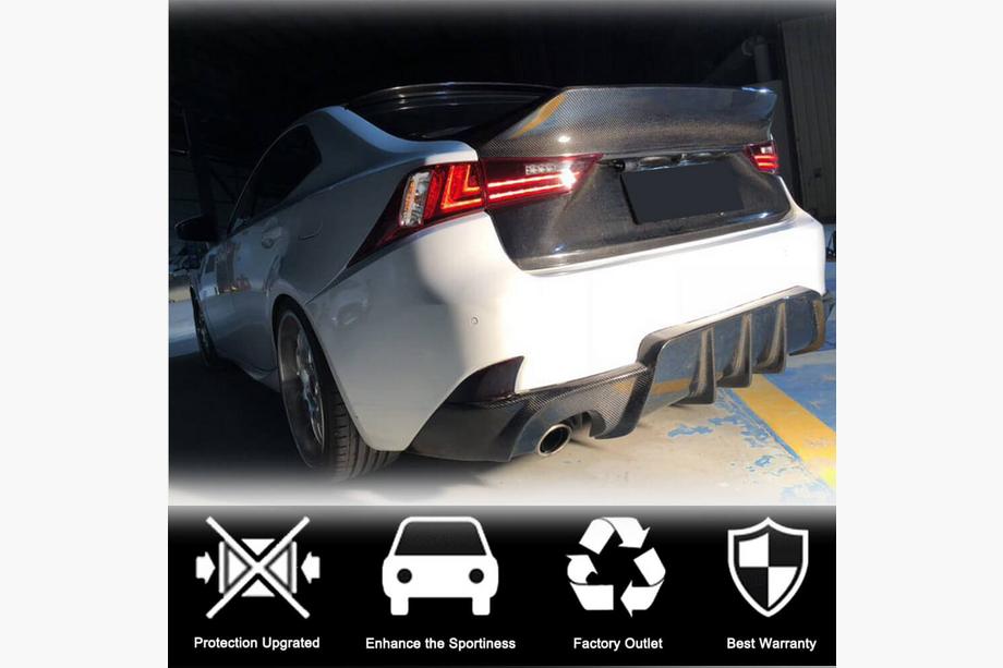 Lexus IS 2013- гг. Диффузор заднего бампера V1 для Base/F-Sport 2013-2016, Карбон Фото 2