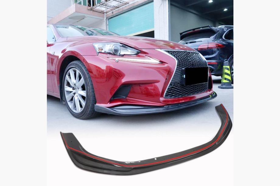 Lexus IS 2013- гг. Накладка на передний бампер Lip (для F-Sport 2013-2016, Карбон) Фото 1