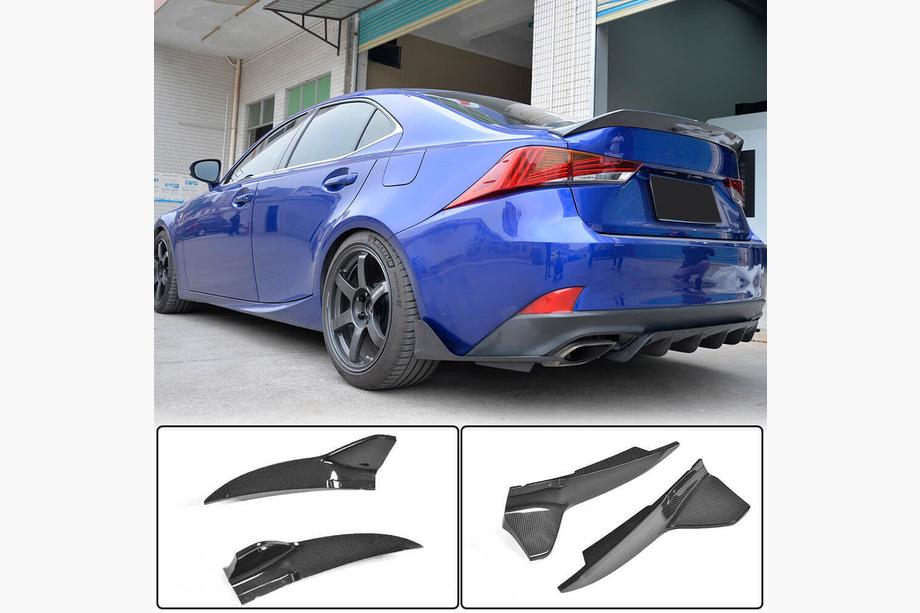 Lexus IS 2013- гг. Накладка на задний бампер (для Base/F-Sport 2016-2020, Карбон) Image