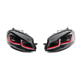 Передние фары Red (2012-2017, 2 шт) Volkswagen Golf 7/E-Golf 2012-2020 гг. фото 1