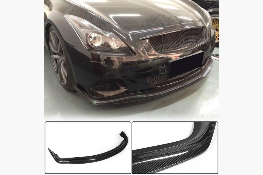 Infiniti G25/G35/37 (V36/CV36) 2006-2015 гг. Накладка на передний бампер Lip (для G37 Coupe 2009-2013, Карбон) Image
