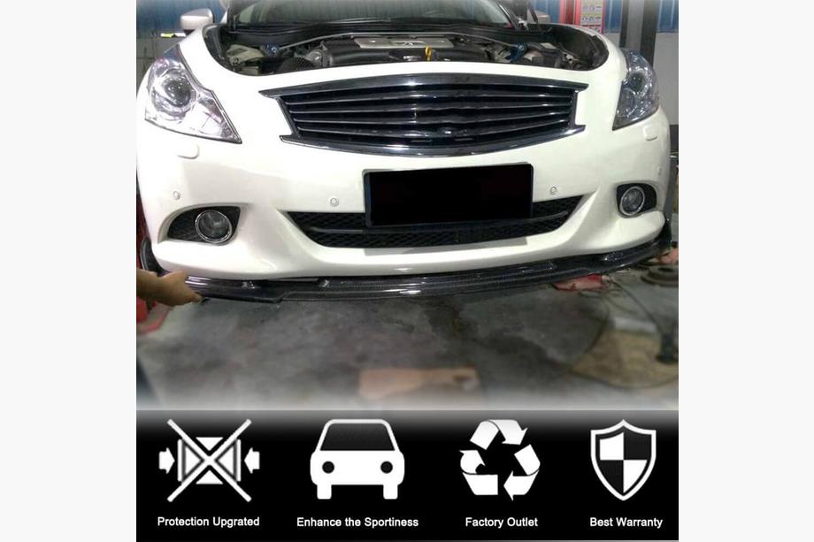 Infiniti G25/G35/37 (V36/CV36) 2006-2015 гг. Накладка на передний бампер Lip (для G37 SD 2009-2013, Карбон) Фото 2