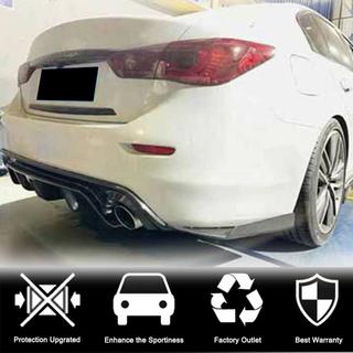Накладки на задний бампер из карбона для Q50 Base/Sport 2014-2017 Infiniti Q50/Q60 2013-2024 гг. фото 2