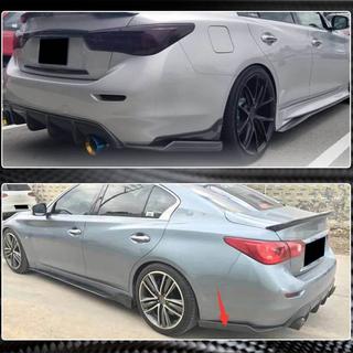 Накладки на задний бампер из карбона для Q50 Base/Sport 2014-2017 Infiniti Q50/Q60 2013-2024 гг. фото 4