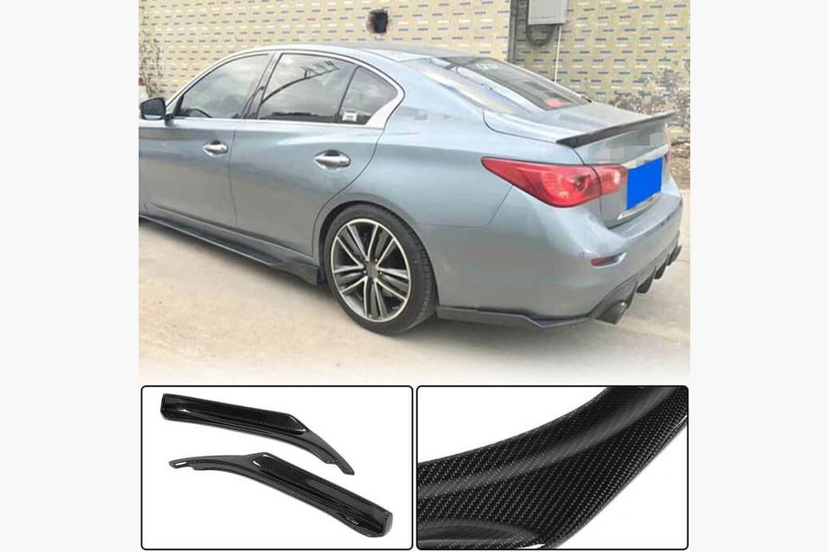 Infiniti Q50/Q60 2013-2024 гг. Накладки на задний бампер из карбона для Q50 Base/Sport 2014-2017 Фото 1