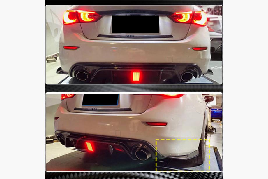 Infiniti Q50/Q60 2013-2024 гг. Накладки на задний бампер из карбона для Q50 Base/Sport 2014-2017 Фото 3
