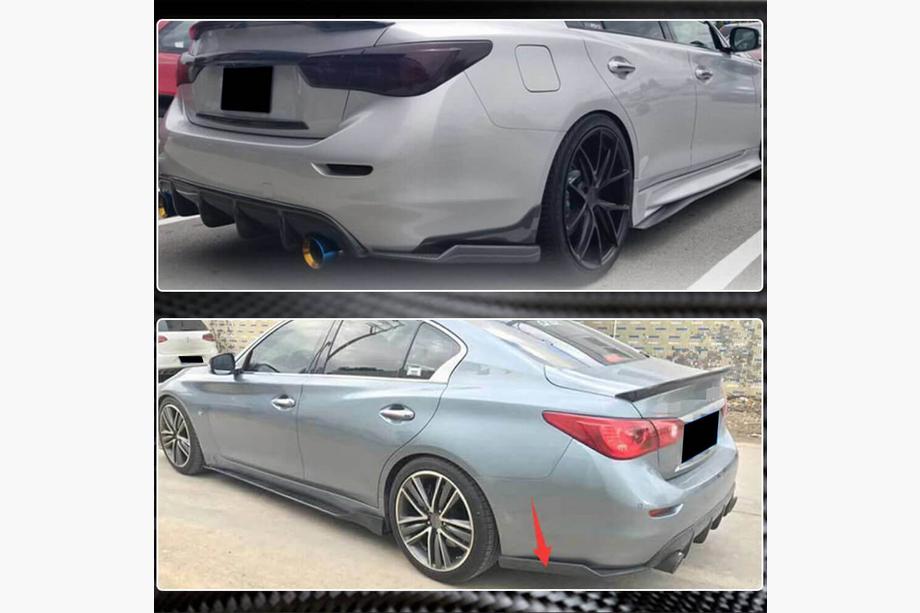 Infiniti Q50/Q60 2013-2024 гг. Накладки на задний бампер из карбона для Q50 Base/Sport 2014-2017 Фото 4