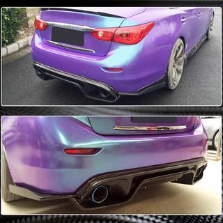 Диффузор заднего бампера V3 для Q50 Base/Sport 2014-2017, Карбон Infiniti Q50/Q60 2013-2024 гг. фото 4