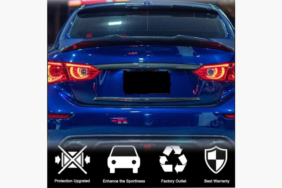 Infiniti Q50/Q60 2013-2024 гг. Накладка на крышку багажника (для Q50 Base/Sport 2014-2017, Карбон) Фото 2