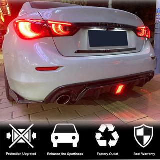 Диффузор заднего бампера V3 (для Q50 Base/Sport 2018-2023, Карбон) Infiniti Q50/Q60 2013-2024 гг. фото 3