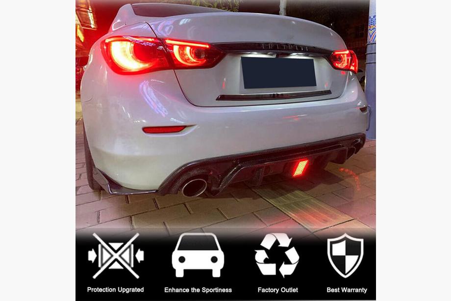 Infiniti Q50/Q60 2013-2024 гг. Диффузор заднего бампера V3 (для Q50 Base/Sport 2018-2023, Карбон) Фото 3
