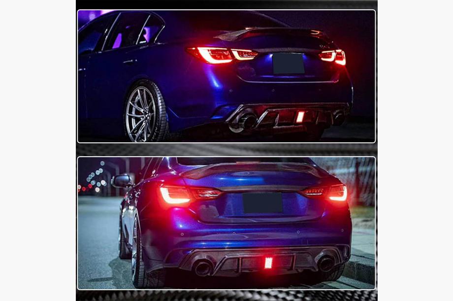 Infiniti Q50/Q60 2013-2024 гг. Диффузор заднего бампера V4 (для Q50 Base/Sport 2018-2023, Карбон) Фото 6