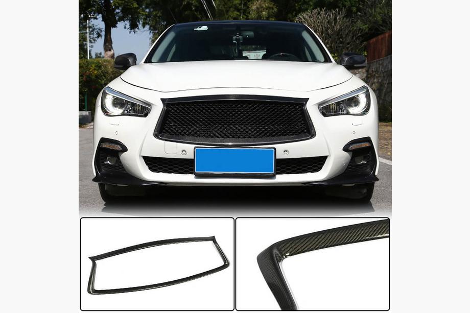 Infiniti Q50/Q60 2013-2024 гг. Окантовка решетки радиатора (для Q50 2018-2022, Карбон) Фото 2